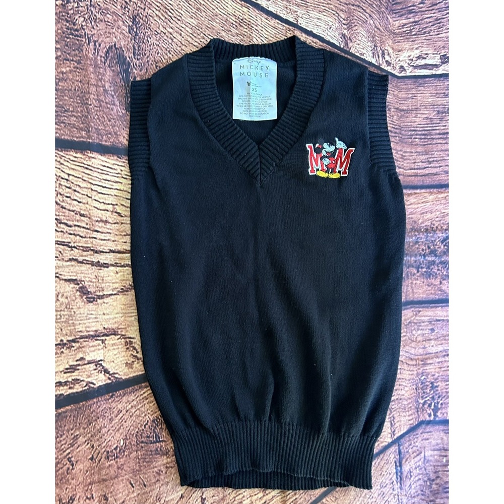 Mickey Mouse Disney Embroidered V-Neck Sweater Vest Men's Size Extra-Small